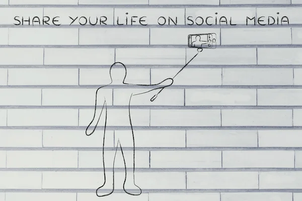 Concept of Share your life on social media — Stock Photo, Image