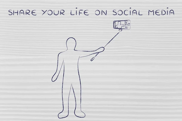 Concept of Share your life on social media — Stock Photo, Image