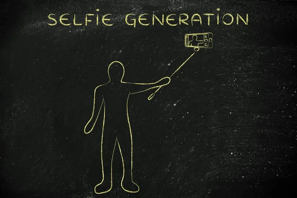 Concept of selfie generation — Stock Photo, Image