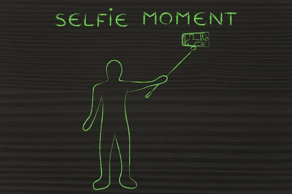 Concept of selfie moment — Stock Photo, Image