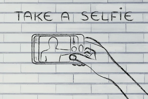 Tomar una ilustración selfie —  Fotos de Stock