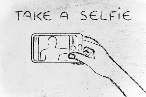 Tomar uma ilustração selfie — Fotografia de Stock