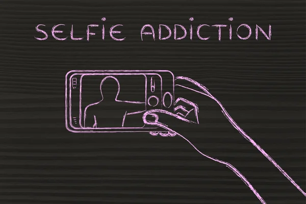 Concepto de adicción al selfie —  Fotos de Stock