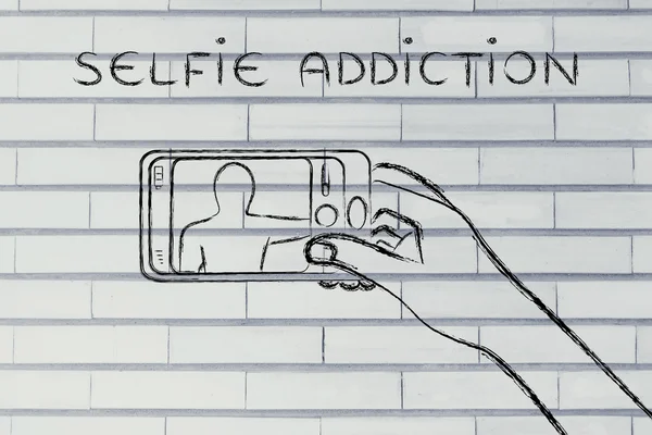 Concepto de adicción al selfie —  Fotos de Stock