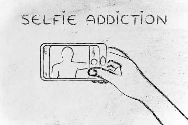Koncepcja selfie uzależnienia — Zdjęcie stockowe