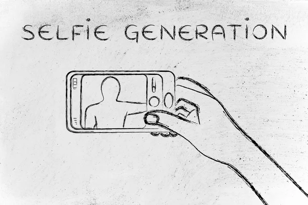 Koncepcja selfie generacji — Zdjęcie stockowe