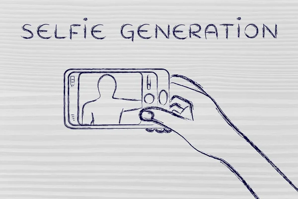 Begreppet selfie generation — Stockfoto