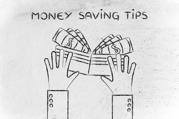 Begreppet pengar att spara tips — Stockfoto