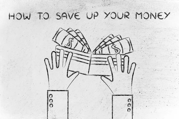 Concepto de cómo ahorrar su dinero — Foto de Stock