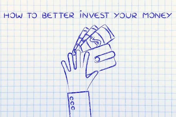 Conceito de como investir melhor seu dinheiro — Fotografia de Stock