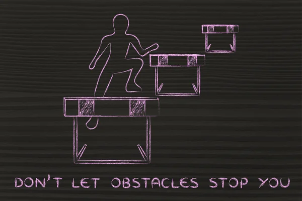 Concepto de no dejar que los obstáculos te detengan — Foto de Stock