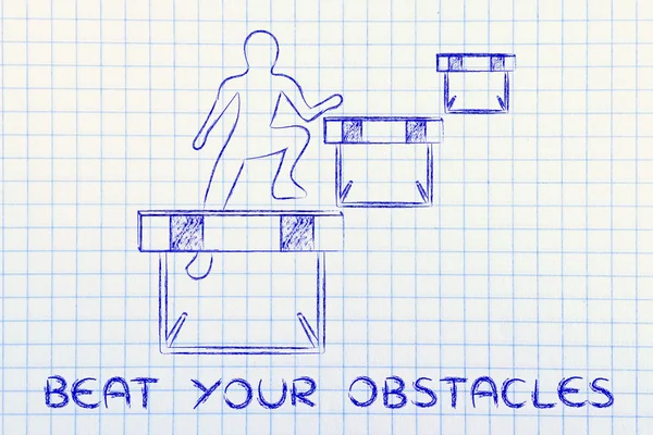 अपनी बाधाओं को हराने की अवधारणा — स्टॉक फ़ोटो, इमेज
