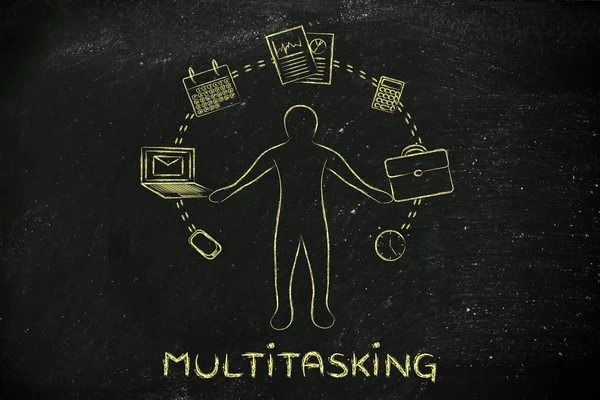 Multitasking concept illustratie — Stockfoto