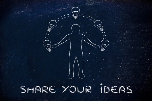 Konzept, Ihre Ideen zu teilen — Stockfoto