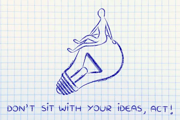 Yapma fikirleri ile oturup, hareket! illüstrasyon — Stok fotoğraf