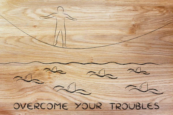 Concept of overcoming your troubles — Stock Photo, Image