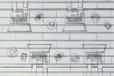 dizüstü bilgisayarlar ve kahve grubu