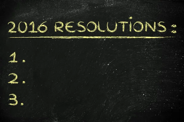 List of new year's resolutions for 2016 — Stock Photo, Image