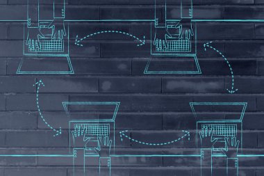 insanlar iletişim kurmak ve onların dizüstü bilgisayarlar arasında veri alış verişi
