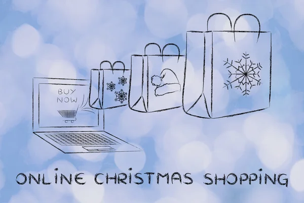 Online Christmas shopping illustration — Stock Photo, Image