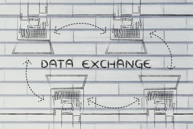 insanlar onların dizüstü bilgisayarlar arasında veri alış verişi