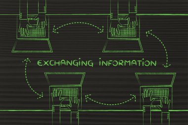insanlar onların dizüstü bilgisayarlar üzerinden bilgi alış verişi
