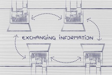 insanlar onların dizüstü bilgisayarlar üzerinden bilgi alış verişi