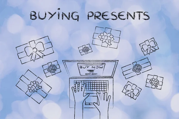 Concept van het kopen van geschenken — Stockfoto