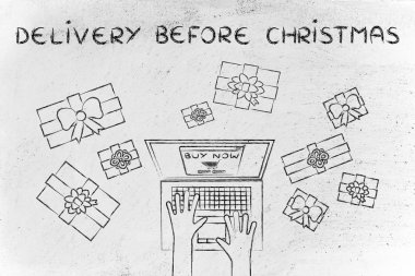 Teslim edilmeden önce Christmas illüstrasyon