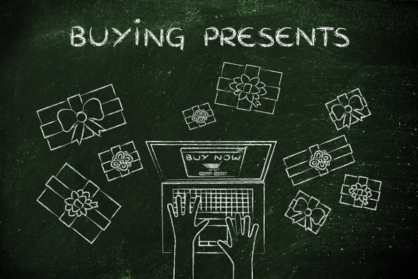 Concept van het kopen van geschenken — Stockfoto