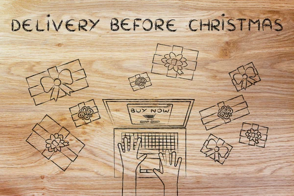 Consegna prima dell'illustrazione di Natale — Foto Stock