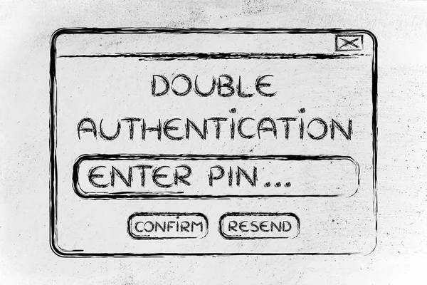 Ilustração plana de um pop-up engraçado sobre a autenticação dupla — Fotografia de Stock