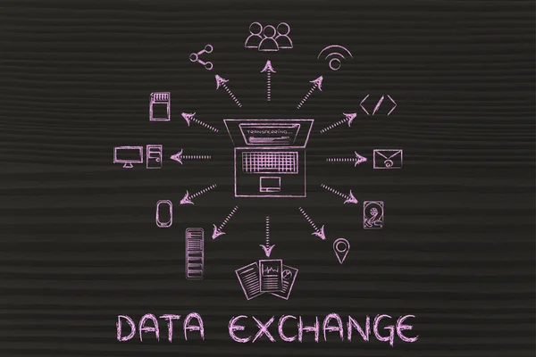 Concept of data exchange — Stock Photo, Image