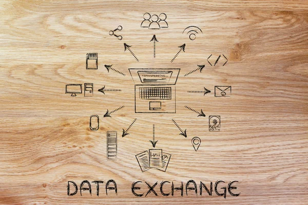 Concept of data exchange — Stock Photo, Image