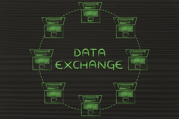 Concept of data exchange — Stock Photo, Image