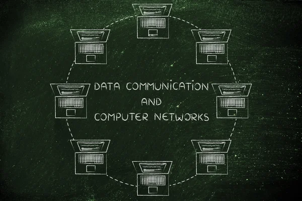 Koncepcja komunikacji idealna komputera sieci transmisji danych — Zdjęcie stockowe