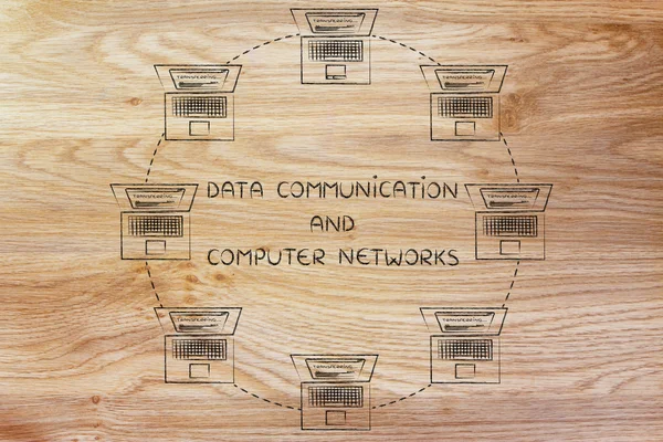 Koncepcja komunikacji idealna komputera sieci transmisji danych — Zdjęcie stockowe