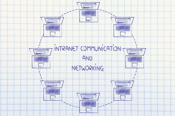 Концепция интернет-коммуникации и сетевого взаимодействия — стоковое фото
