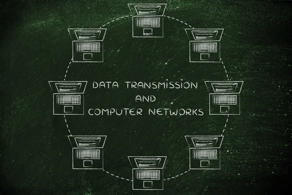 Koncepce datového přenosu a počítačových sítí — Stock fotografie