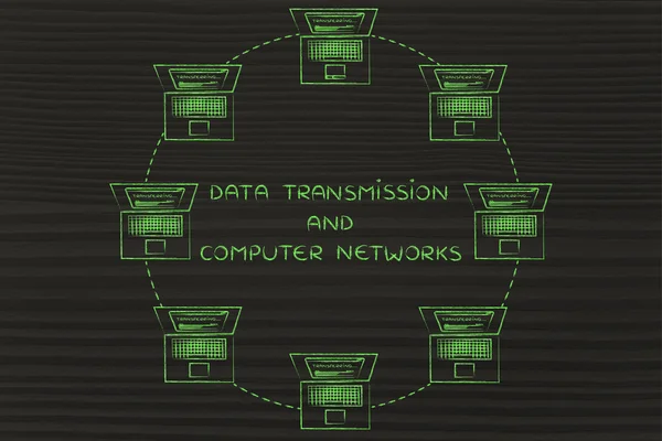 Koncepce datového přenosu a počítačových sítí — Stock fotografie