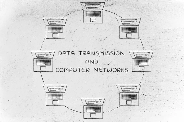 Pojęcie danych przesyłowych i sieci komputerowych — Zdjęcie stockowe