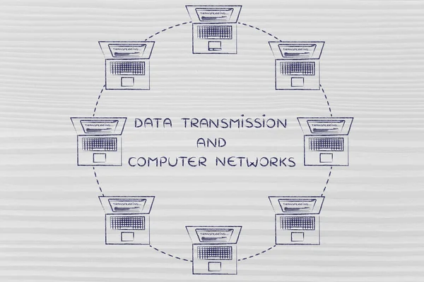 Koncepce datového přenosu a počítačových sítí — Stock fotografie
