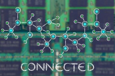 soyut parlayan ağ illüstrasyon metinle bağlandı