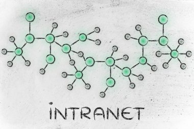 metin Intranet ile soyut parlayan ağ illüstrasyon