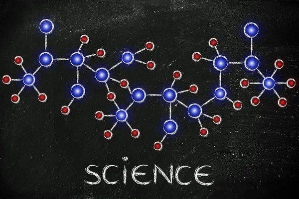 Molecola ispirato illustrazione con testo Scienza — Foto Stock