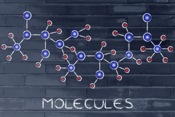 Chemistry inspired illustration with text Molecules — Stock Photo, Image