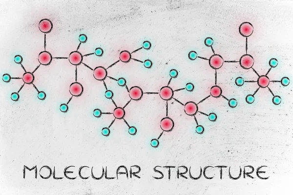 Chemii inspirowane ilustracja z tekstem struktury molekularnej — Zdjęcie stockowe