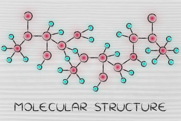 Ilustração inspirada em química com texto Estrutura molecular — Fotografia de Stock