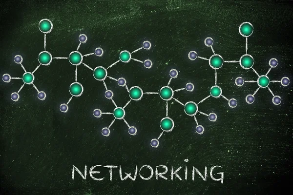 Abstrata brilhante ilustração de rede com texto Networking — Fotografia de Stock