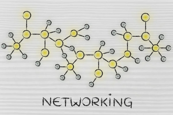 Abstract gloeiende netwerk afbeelding met tekst Networking — Stockfoto